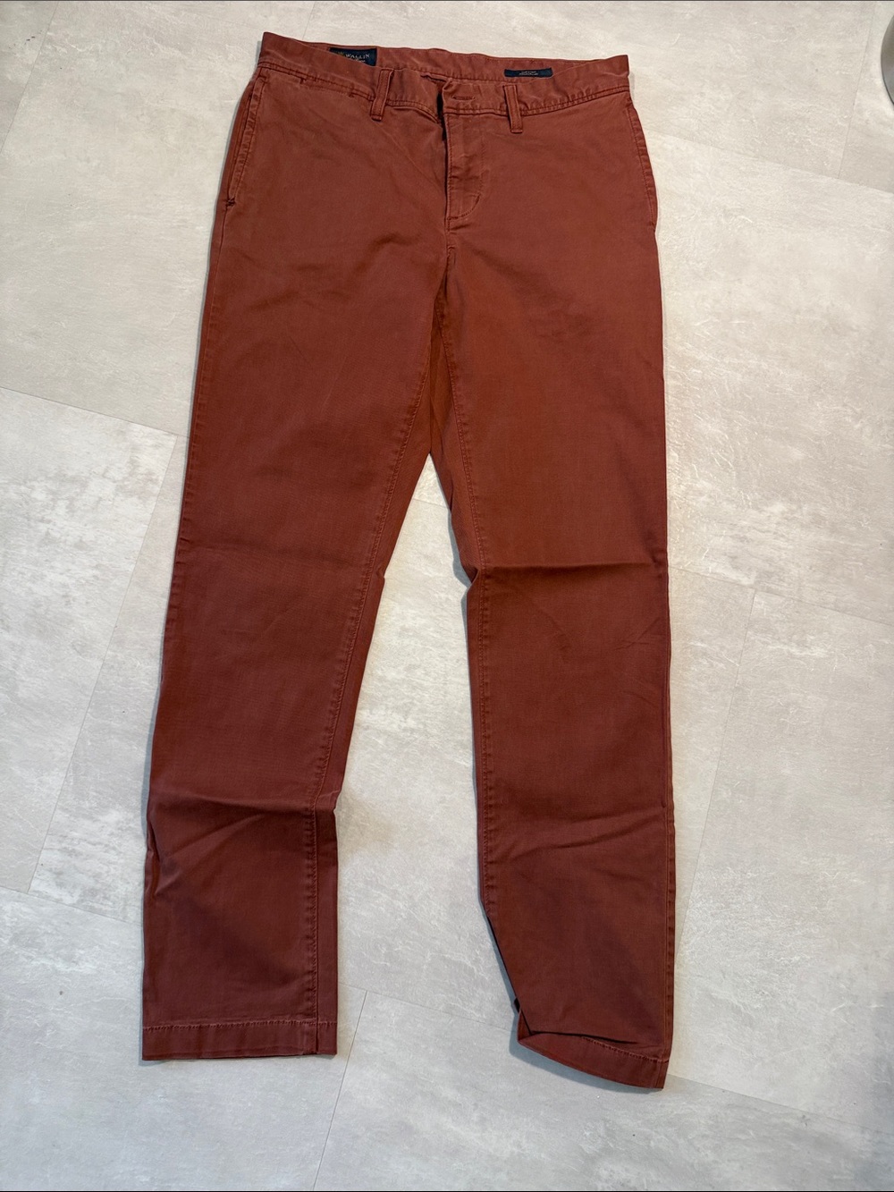 Wallin & Bros Men’s Stretch Chino Pants Brown 31x32 Flat Front Casual
